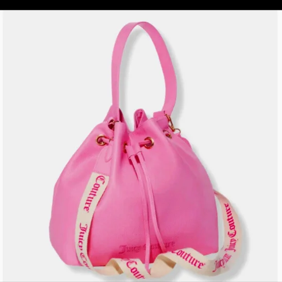 Juicy Couture Vegan Pink Bucket Bag with Interchangeable Straps THE NEW WORLD - Picture 2 of 2